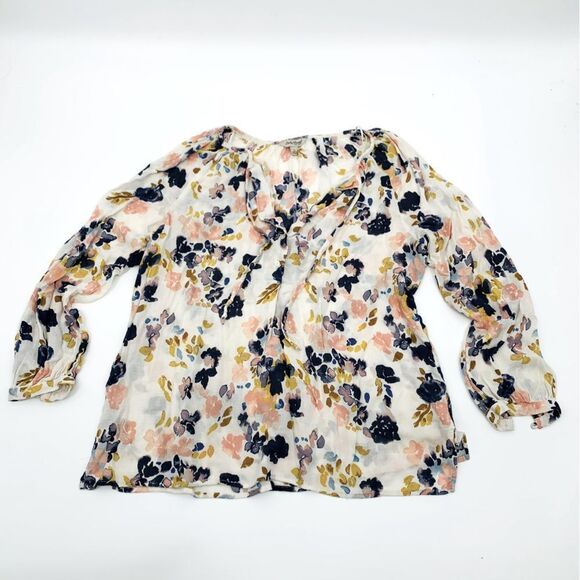 Lucky brand | Floral Women's peasant Top - Multicolor | size large - Picture 1 of 7
